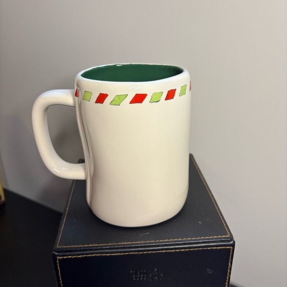 Rae Dunn Artisan Collection by Magenta North Pole Ceramic Mug - White and Green - Picture 2 of 6